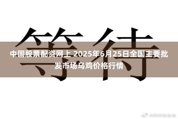 中国股票配资网上 2025年6月25日全国主要批发市场乌鸡价格行情